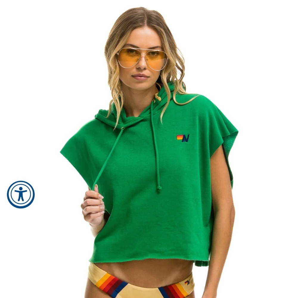 Aviator Nation kelly green set bolt stripe sweatshirt